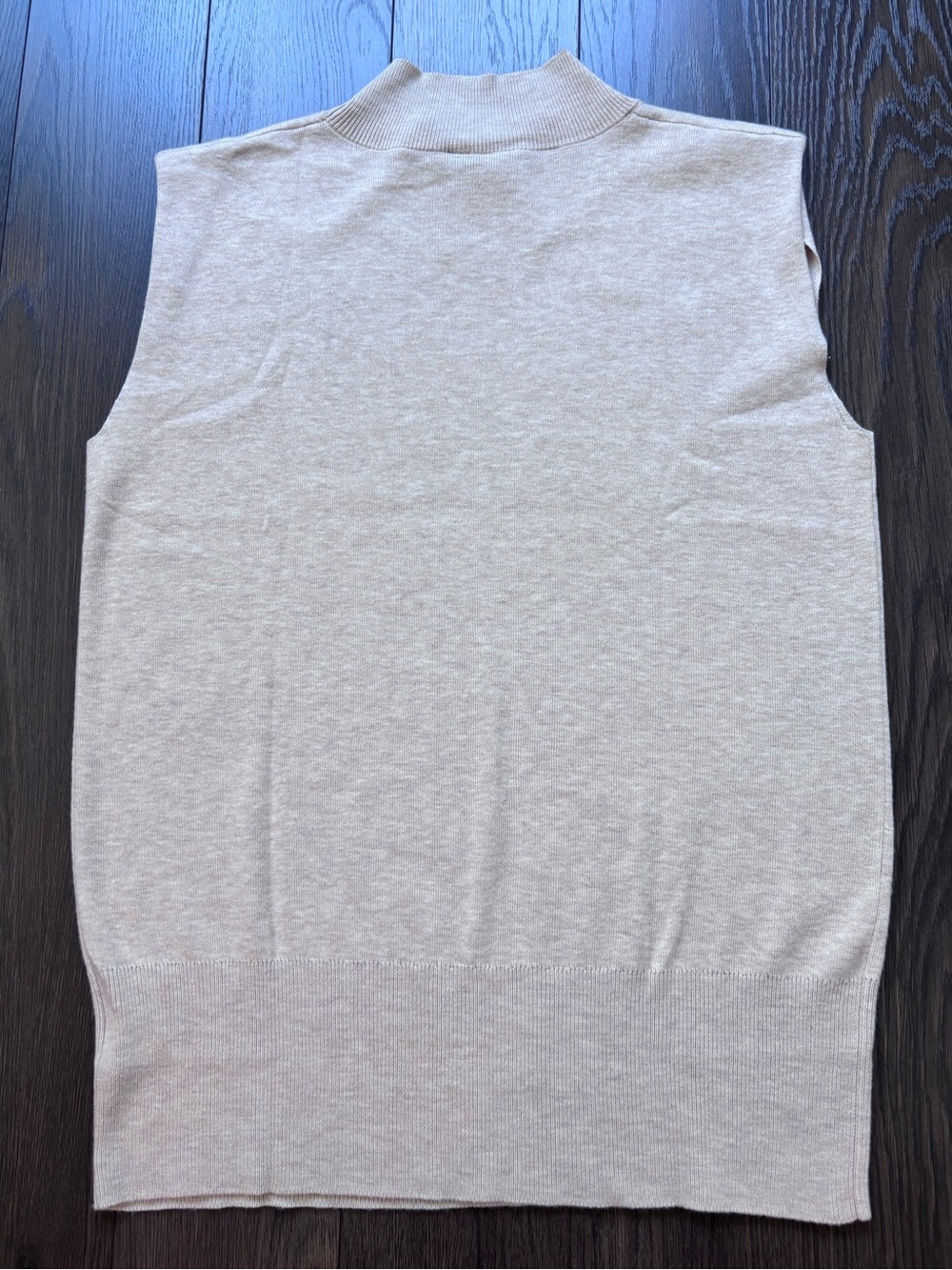 ARACH & CLOZ Mock Neck Sleeveless Cashmere Blend Knit Top Beige Size M - Picture 3 of 9
